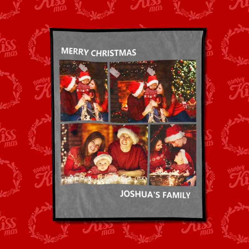 Custom Photo Blanket Christmas Gift For Family or Friends