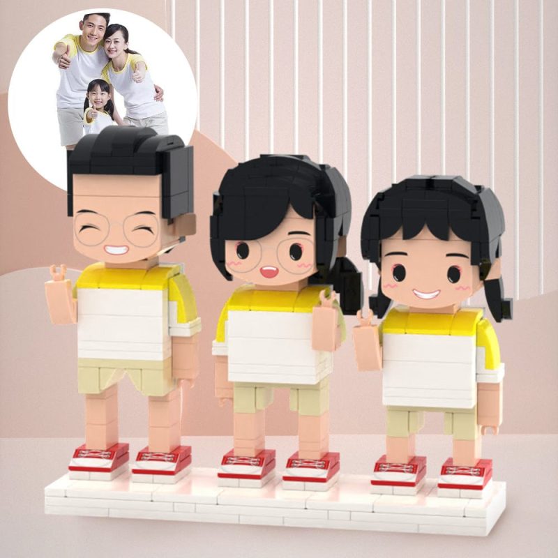 Family Surprise Gifts 3 People Full Custom Brick Figures Custom Brick Figures Small Particle Block Toys 2023 Christmas Gifts