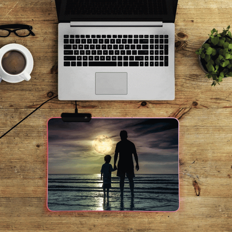 Custom Mouse Pad Gift for Gamers Luminous LED Photo Gaming Mousepad-14in*10in