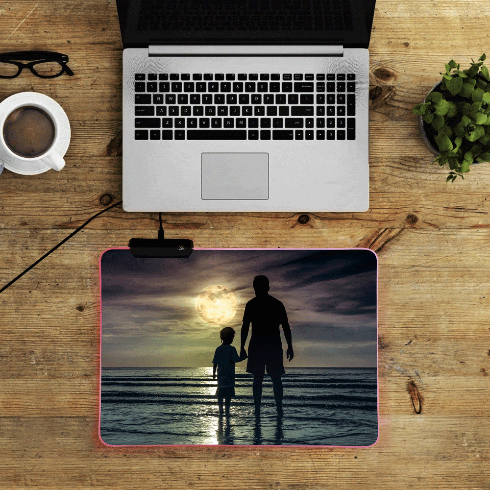 Custom Mouse Pad Gift for Gamers Luminous LED Photo Gaming Mousepad-14in*10in