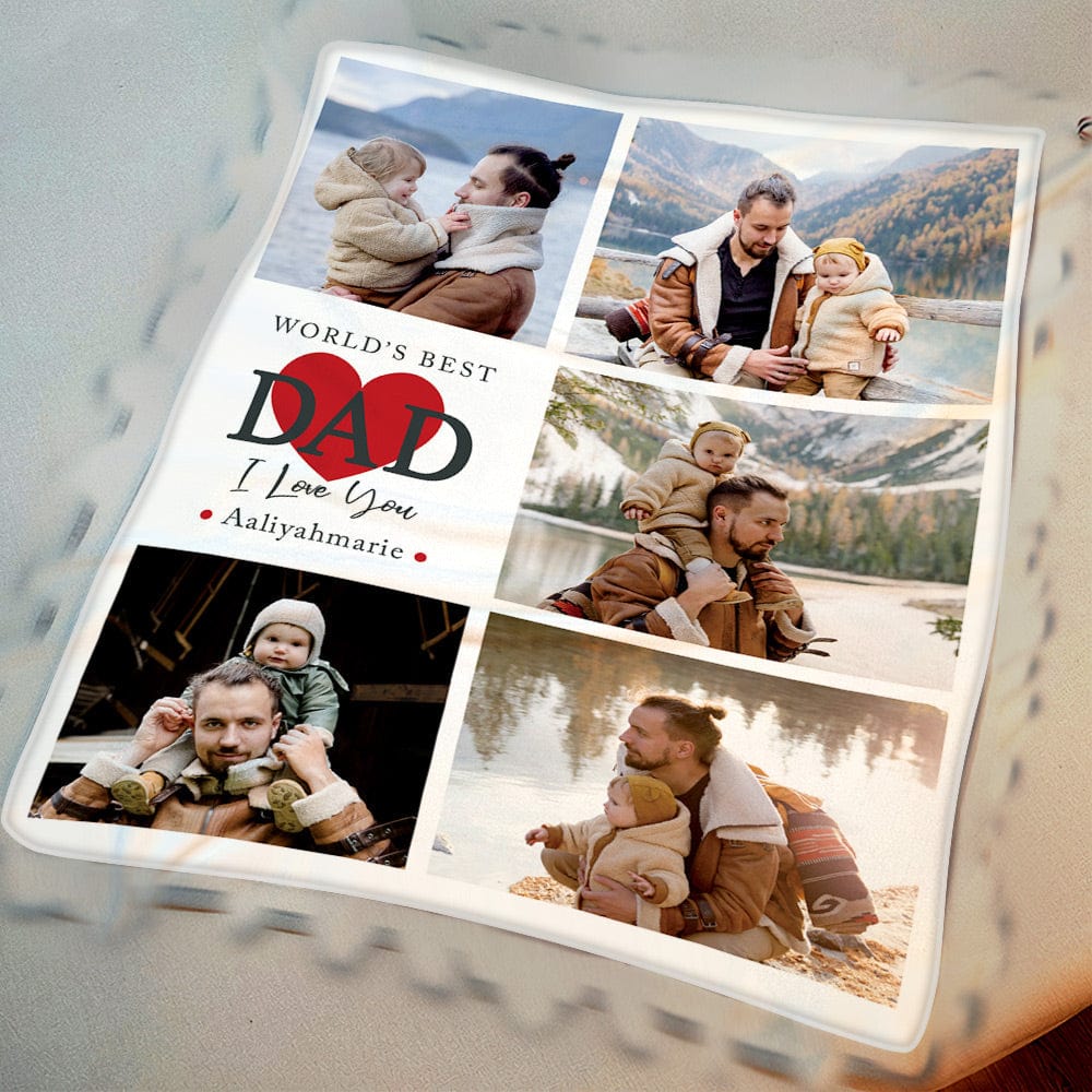 Father's Day Blanket Custom Photo Blanket Gift the Best Gift for Dad - Image 2