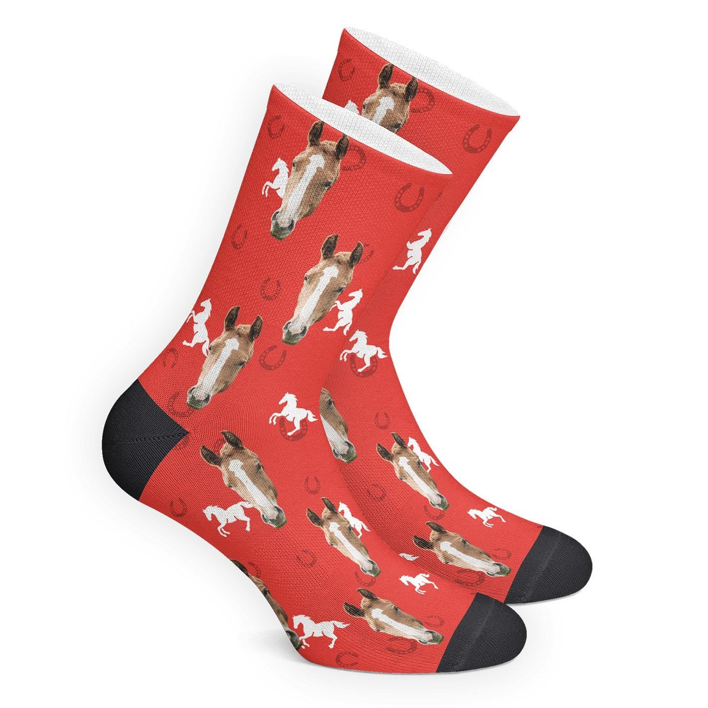 Custom Face Socks Personalized Horse Lover Christmas Gift