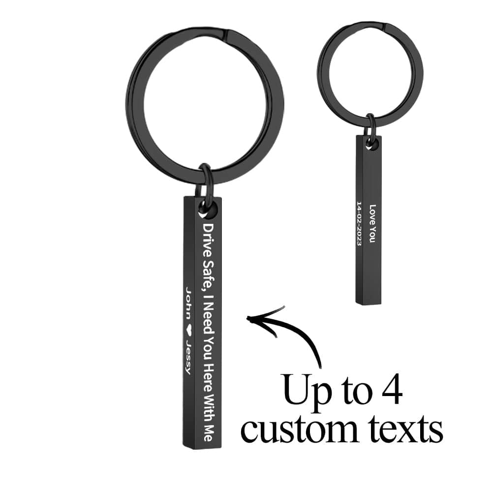 Custom Engraved Keychain Personalized Bar Keychain Gifts for Her 1 Piece - Image 2
