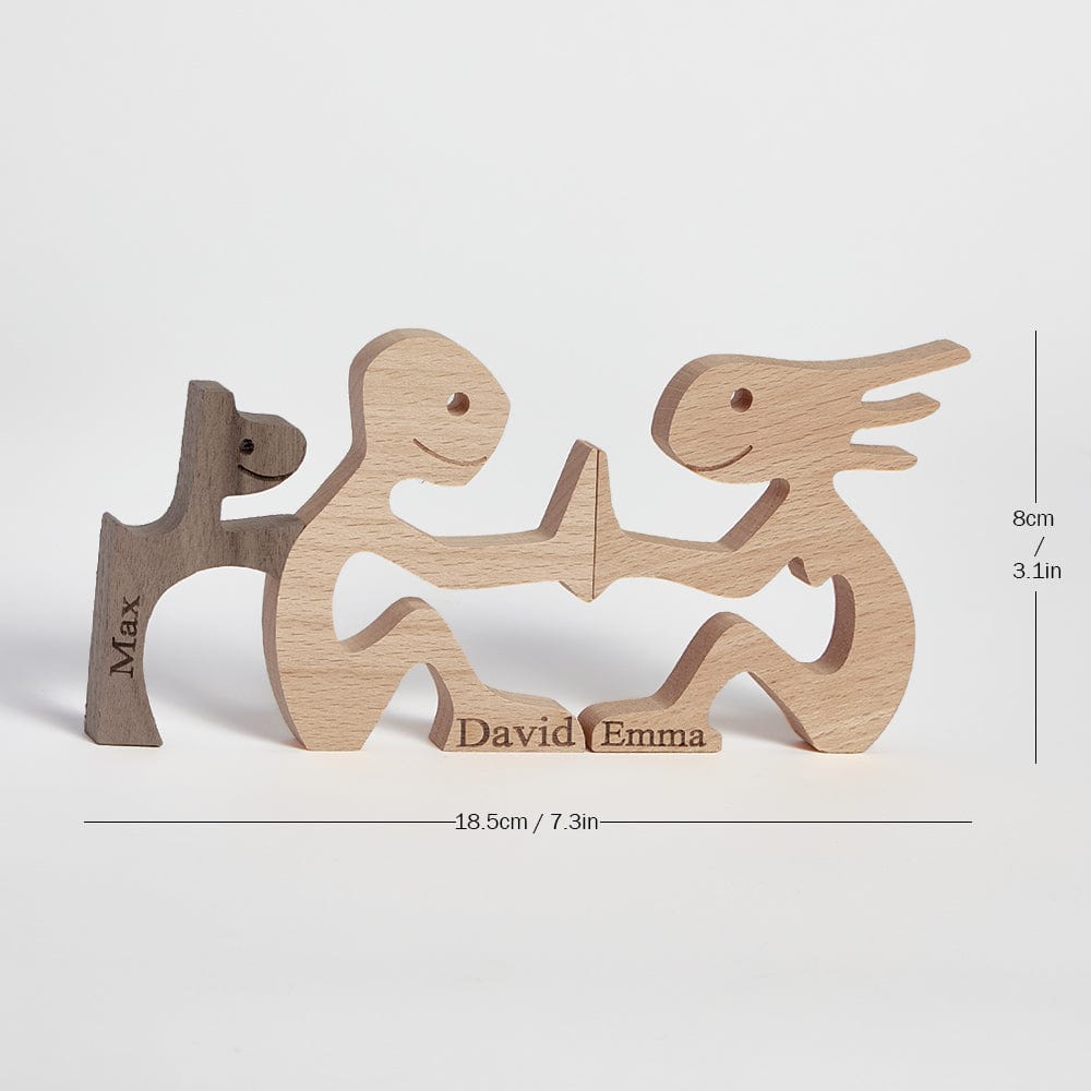 Love Couple and Dog Wooden Blocks Custom Names Table Decor Vallentine's Day Gifts - Image 2