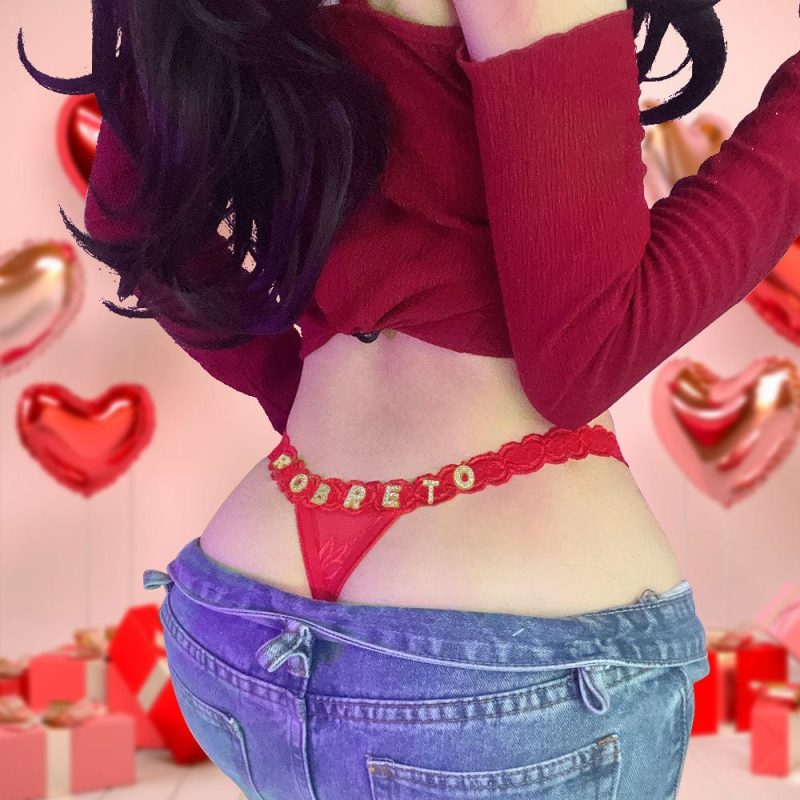 Valentine’s Day Gifts Custom Letter Lace Thongs Custom Name Panties