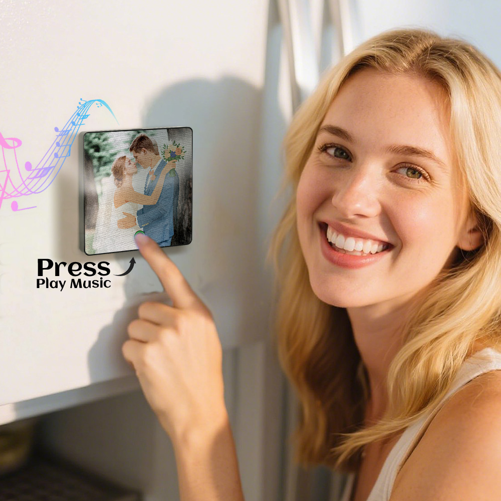 Custom Photo Portrait Lenticular Music Fridge Magnet Personalized Gift - Image 2