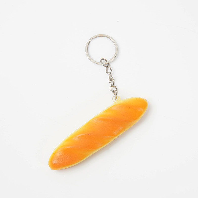 Mini Realistic Baguette PU Foam Squishy Stress Relief Toy Cute Bag Charm & Keychain for Friend