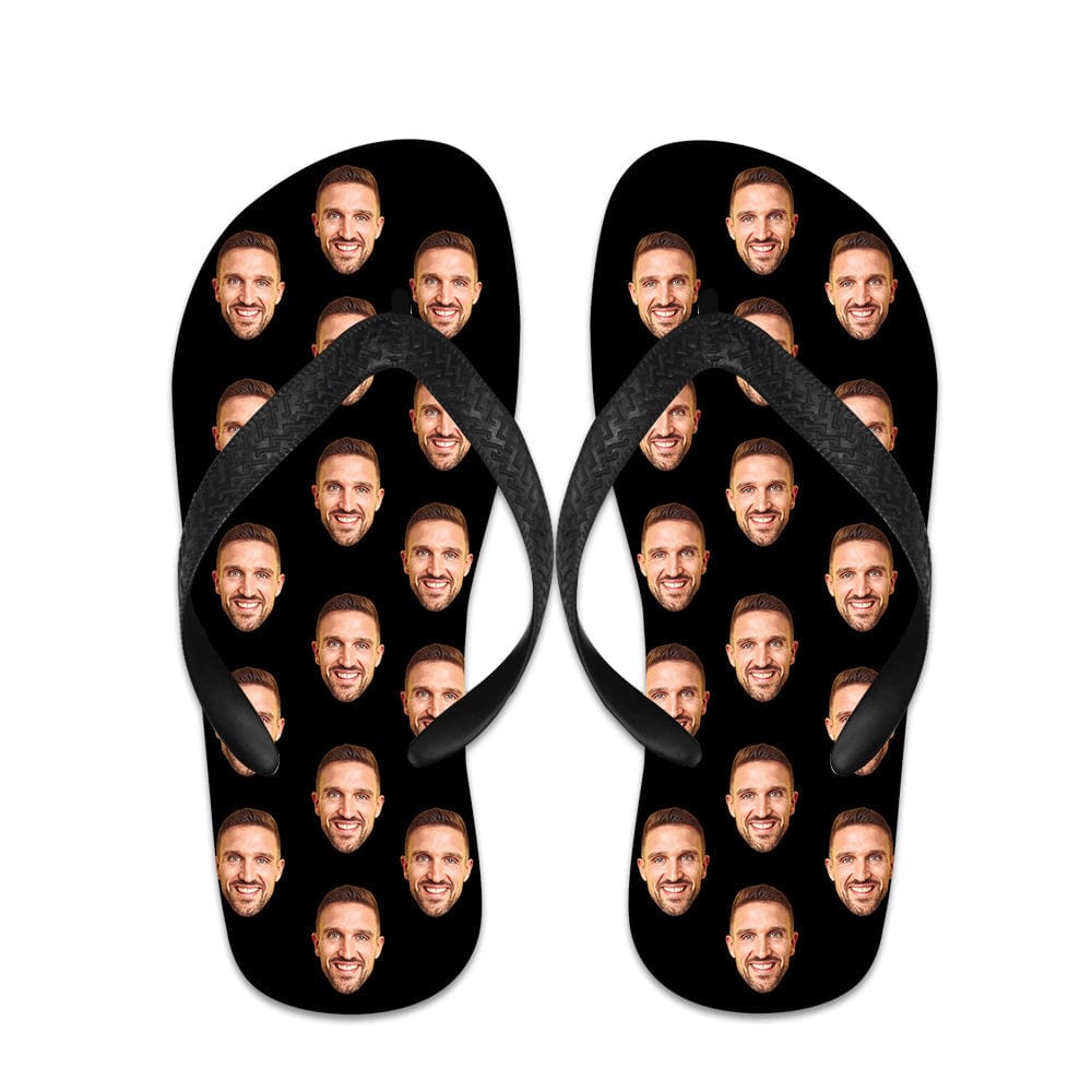 Custom Flip Flops Personalized Black Flip Flops Summer Beach Slide Sandals - Image 2
