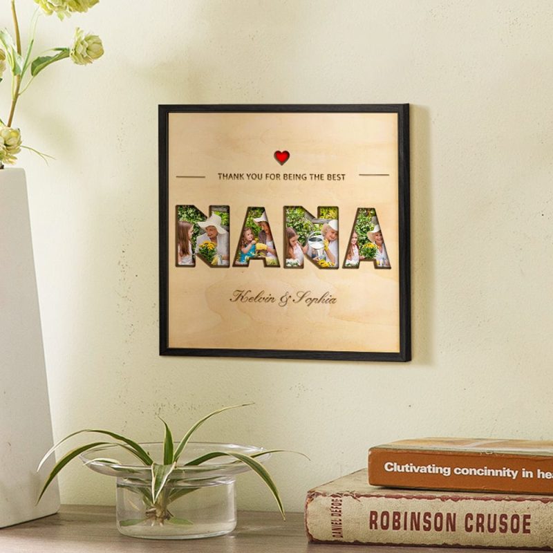 Custom Collage Nana Photo Tiles Personalized Photo Print Wall Art Gift for Grandma