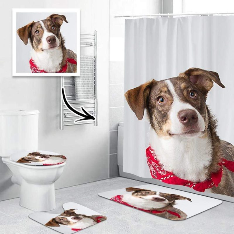 Custom Shower Curtain and Rug Sets Bathroom Gifts – 6 Sizes