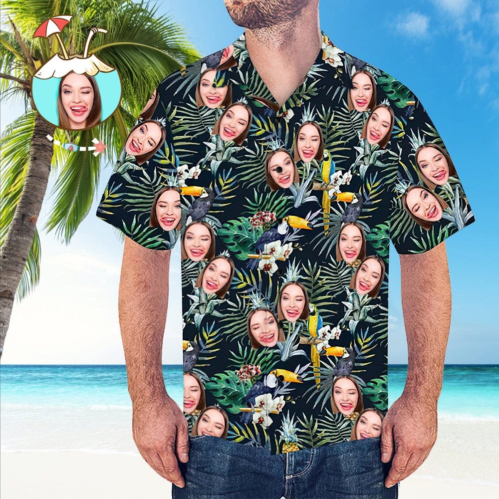 Custom Face Hawaiian Shirts with Face - Tropic Style