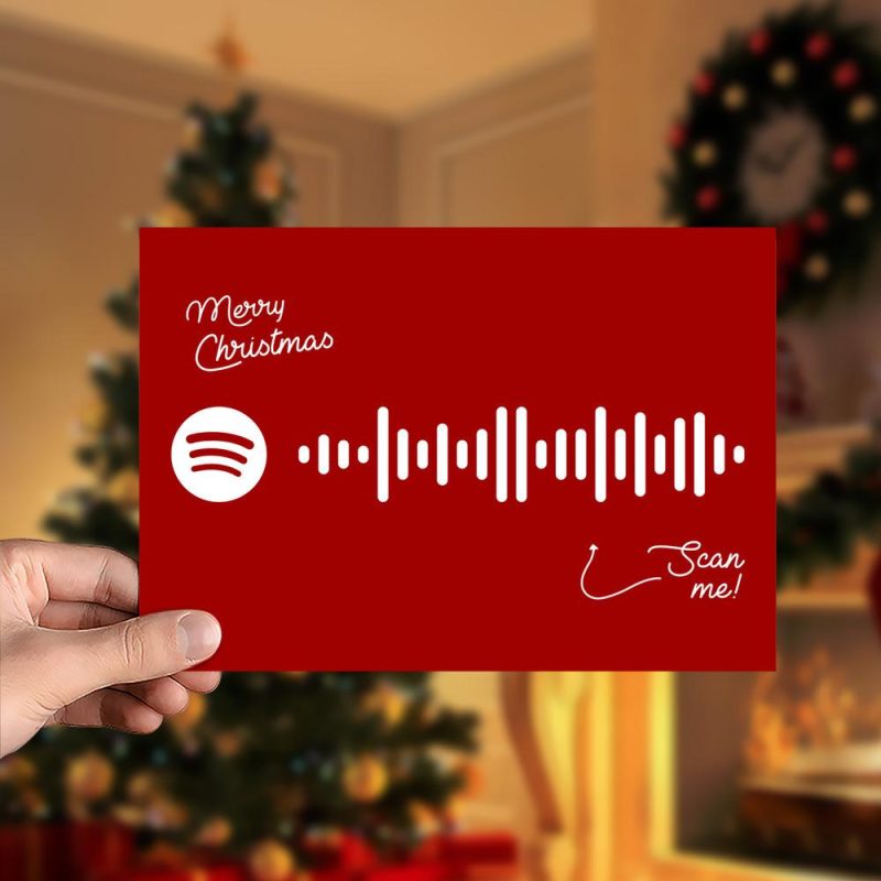 Santa Claus Is Coming to Town Spotify Code Music Greeting Card
