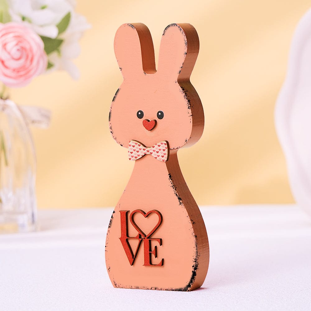 Wooden Couple Rabbit Home Decor Valentine's Day Gift for Couple - Image 2