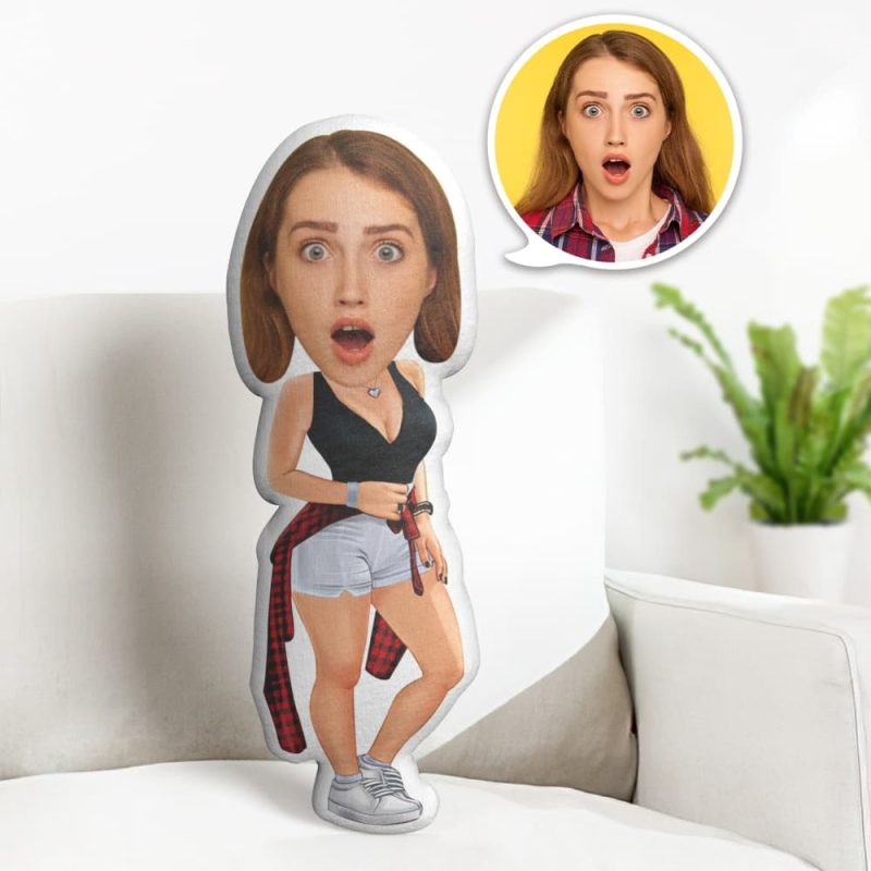 Custom Face Pillow Personalized Photo Pillow Sportswear Women MiniMe Pillow Gifts for Her