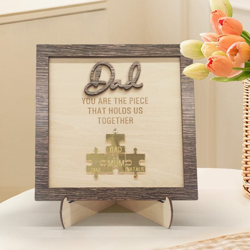 Personalized Dad Puzzle Plaque You Are the Piece That Holds Us Together Father’s Day Gift