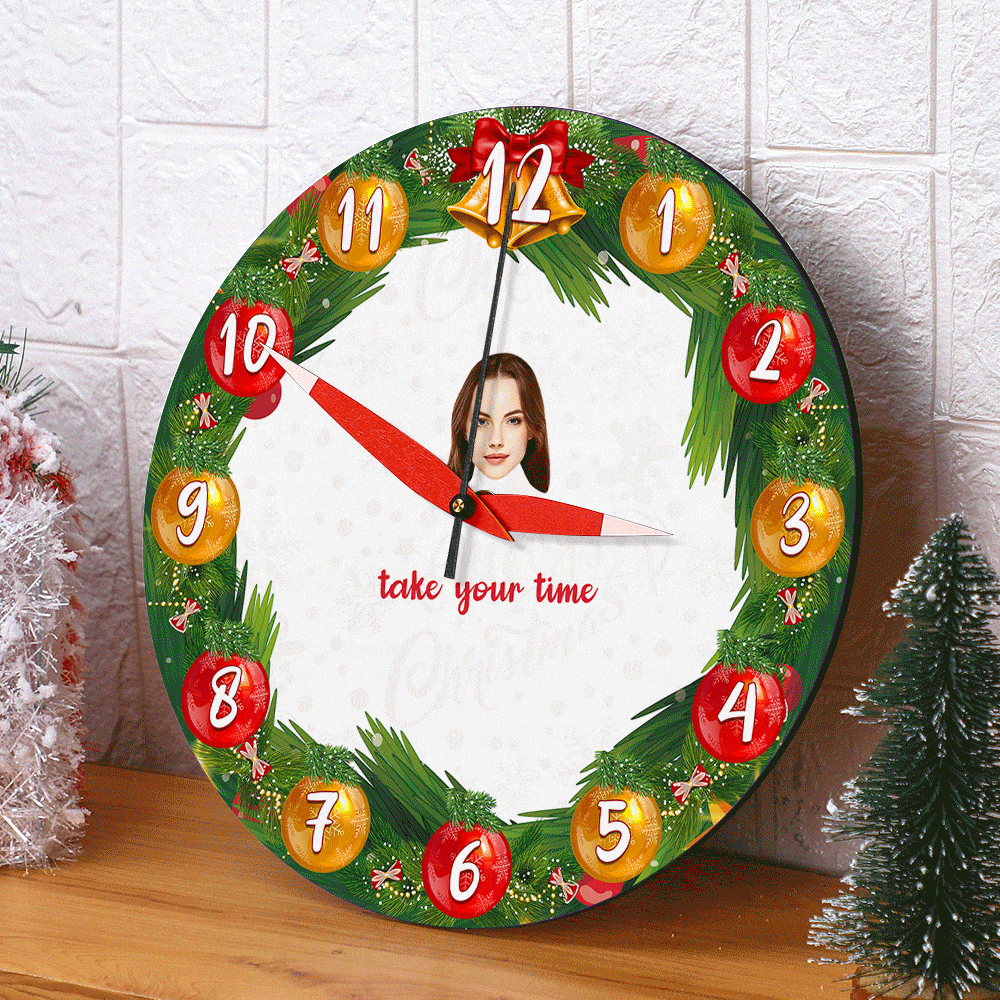 Custom Face Clock Christmas Gifts Personalized Text Home Decor - Image 2