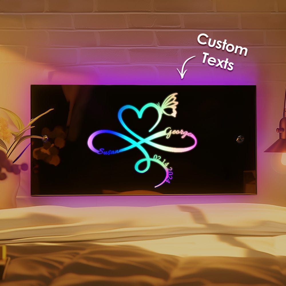 Custom Infinity Mirror Light with Name and Anniversary Date Gift for Her