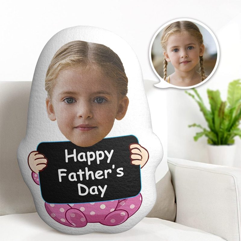 Custom Face Pillow Personalized Photo Doll MiniMe Pillow Happy Father’s Day Gifts for Him