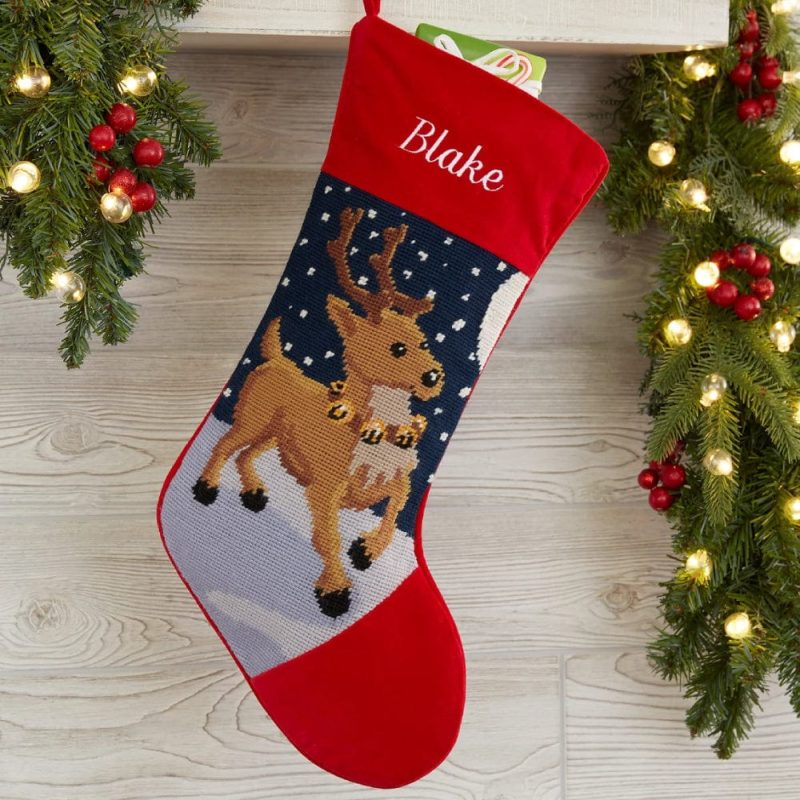 Christmas Gifts Custom Name Christmas Stockings-Reindeer
