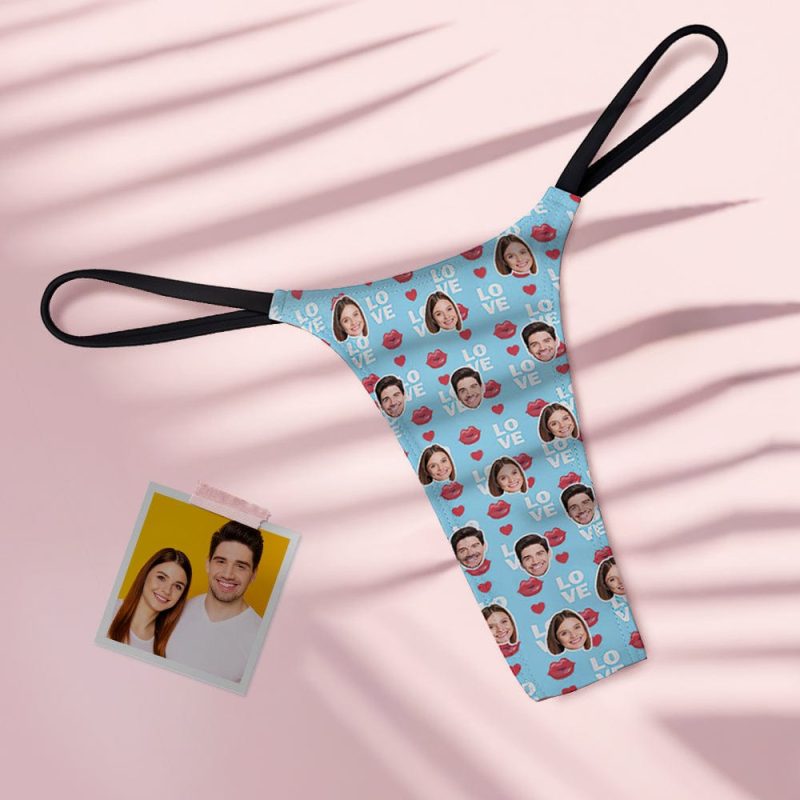 Custom Face Love Women’s Tanga Thong Lip Print