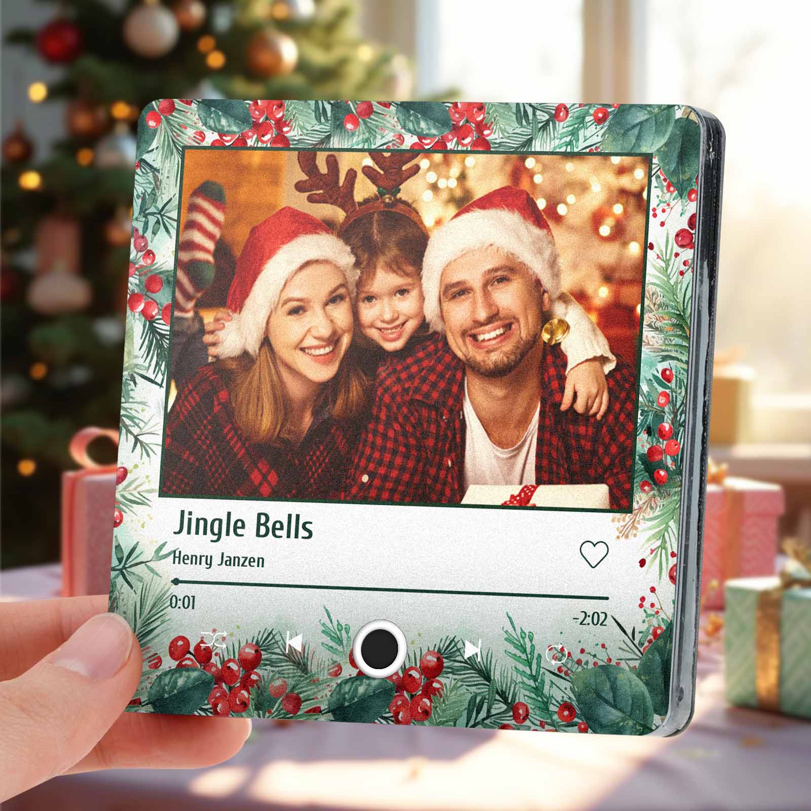 Music Fridge Magnet Personalized Christmas Family Photo Music Magnets Can Play Songs Christmas Gifts - Image 2