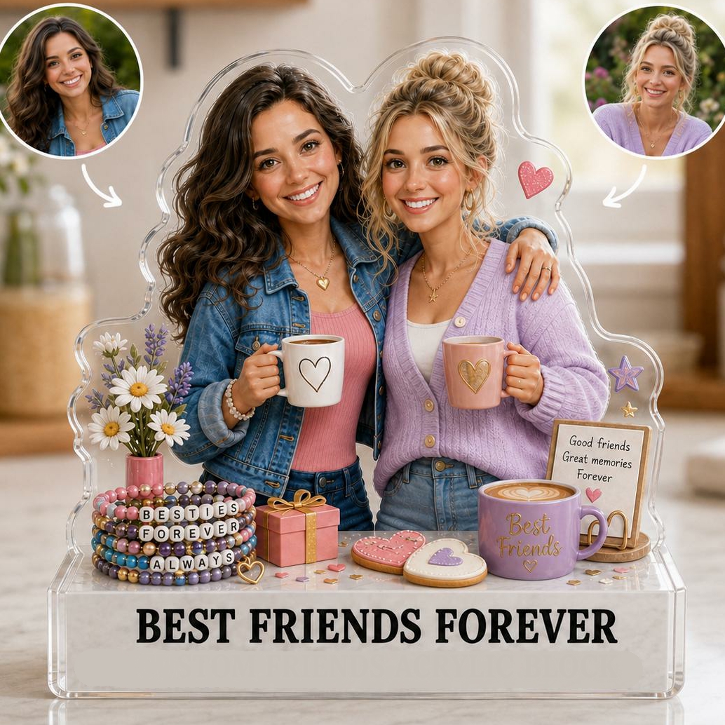 Personalized Photo Best Friend 2D Acrylic Block Friendship Gift With Custom Photo Birthday Gift For Your Best Friend 8