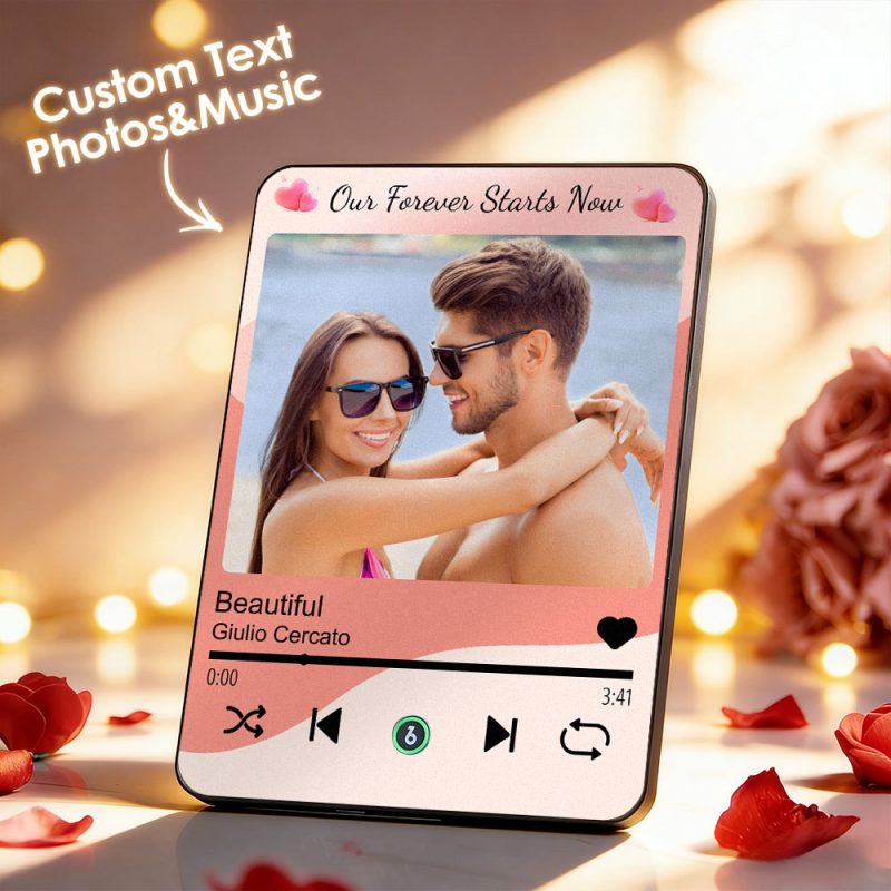 Personalized Song Plaque: Custom Photo Acrylic Music Player Gift