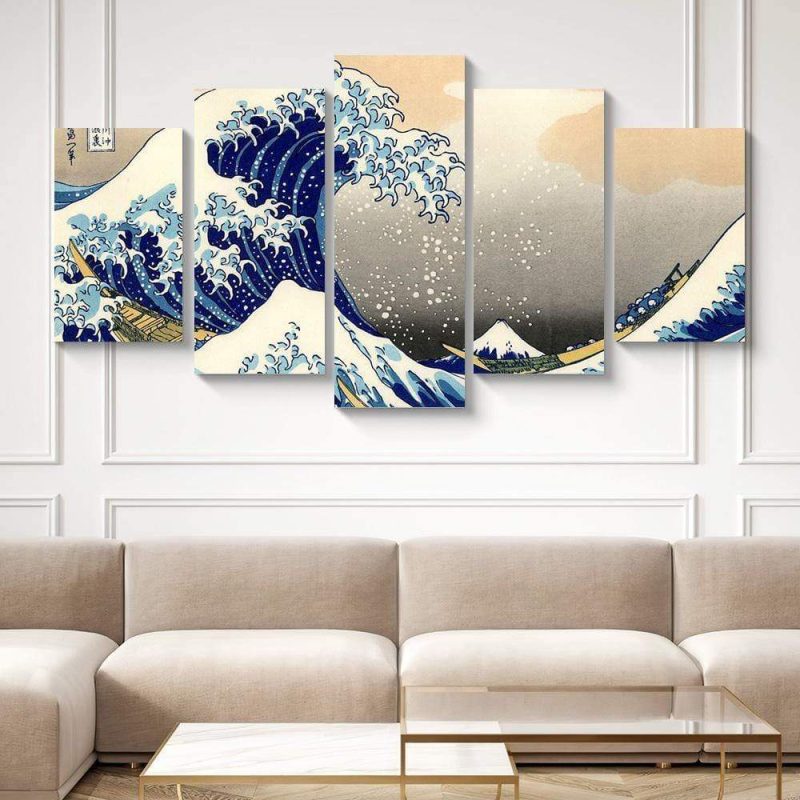 Personalized Canvas Prints The Great Wave off Kanagawa Family Gifts 5 Frameless Prints