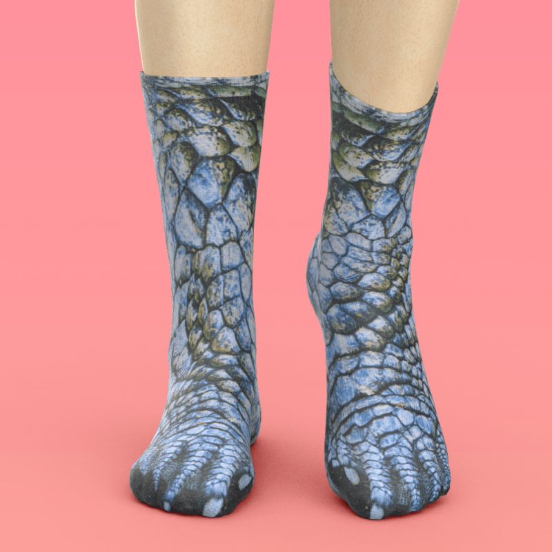 Funny 3D Print Animal Socks Feet Socks Funny Socks Gifts – Crocodile Feet