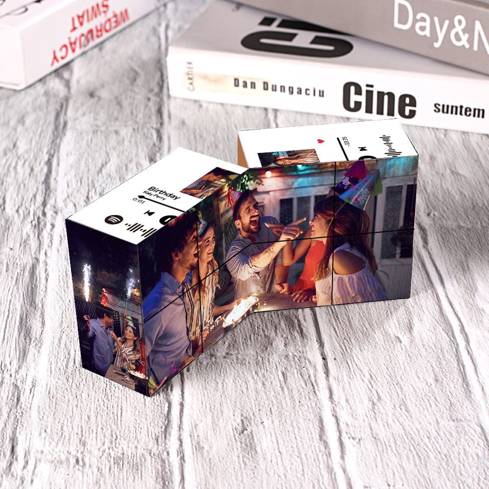 GiftLab Birthday Gift Custom Magic Photo Cube with Spotify Code Gift For Friends - Image 2