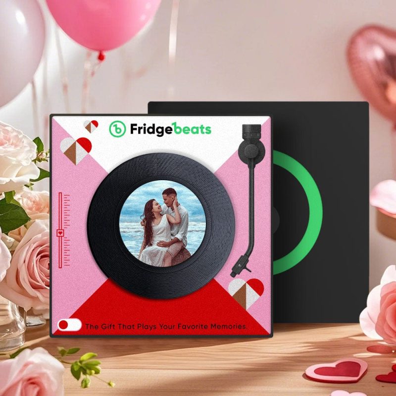 Custom Music & Photo Fridge Magnet Can Customize 1-6 Vinyl and Songs