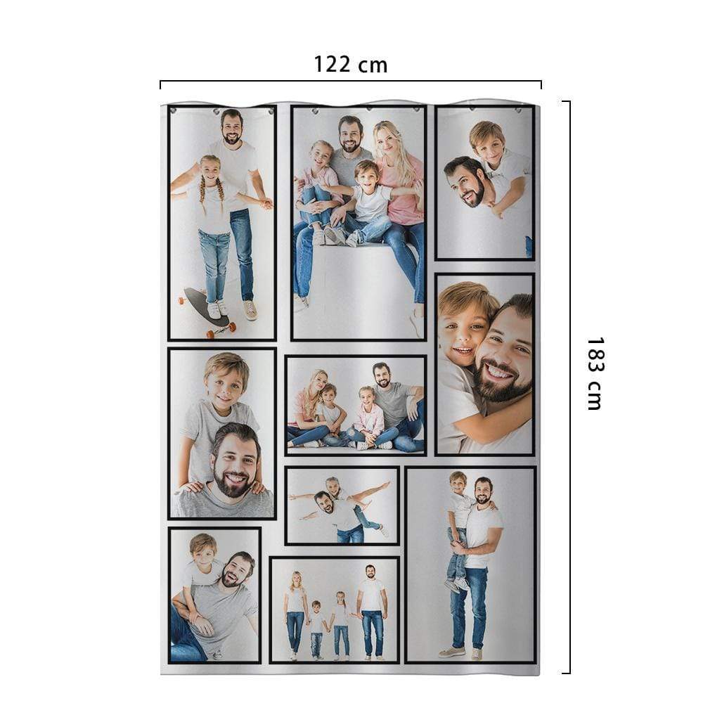 Custom Shower Curtains Picture Bathroom Curtains Waterproof Family Christmas Gift - Image 3