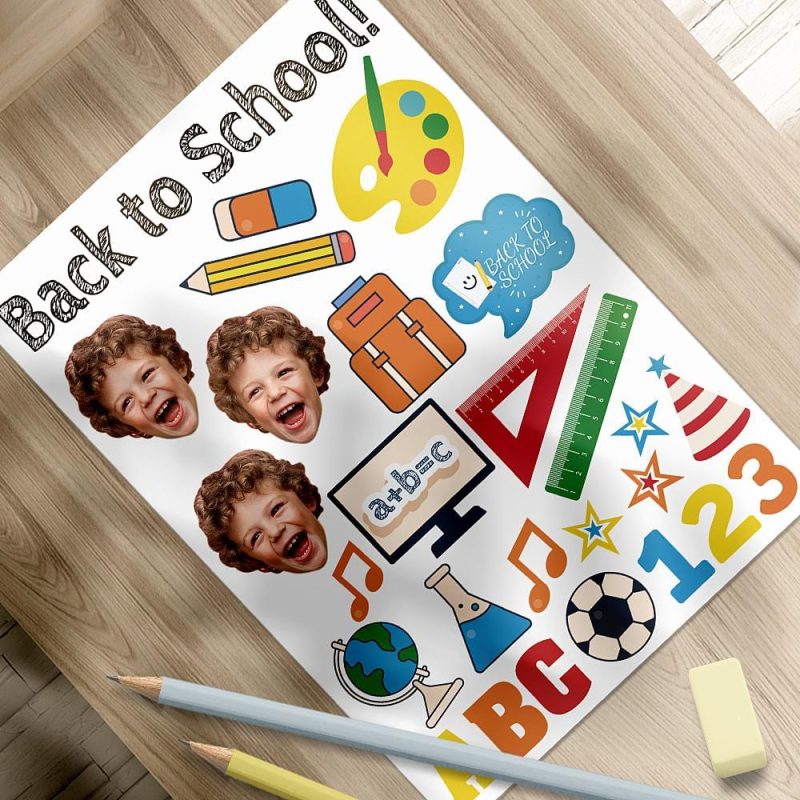 Custom Photo Sticker Back to School Gift for Kids