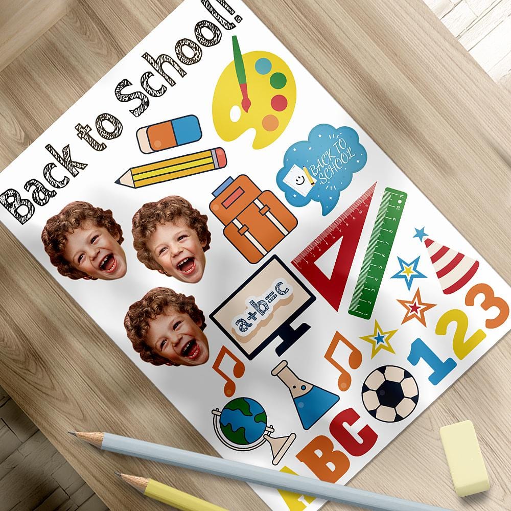 Custom Photo Sticker Back to School Gift for Kids