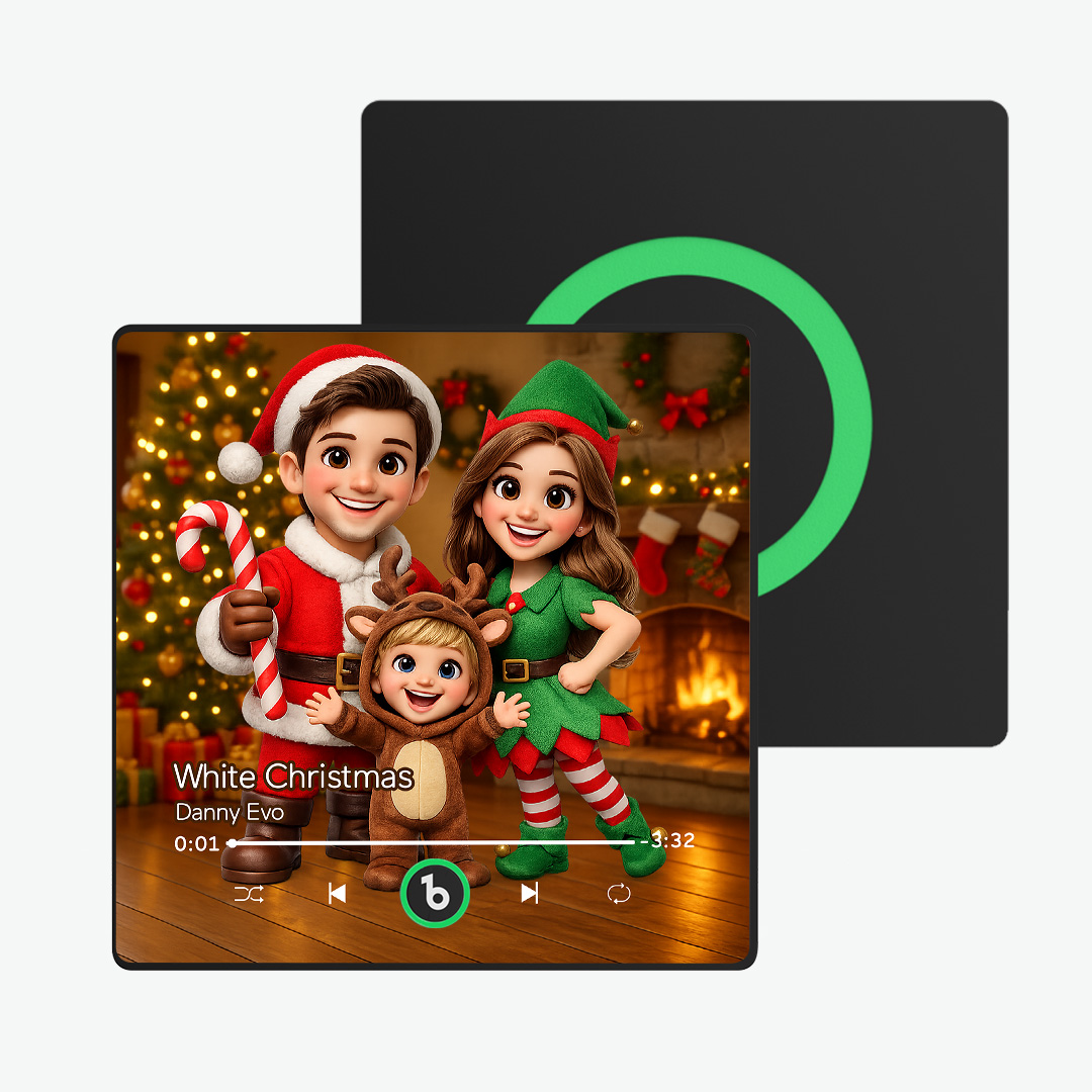 Personalized Family Christmas Caricature Portrait Music Fridge Magnet - Image 3