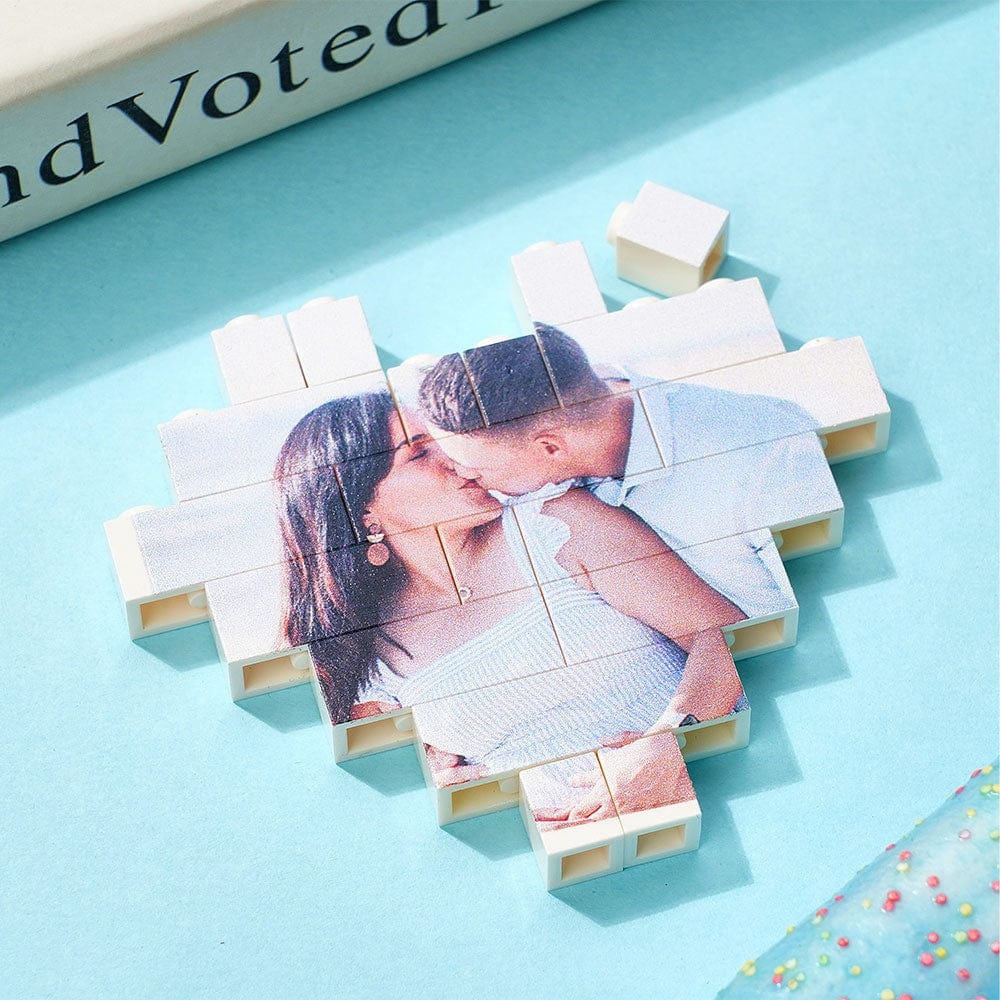 Personalised Photo Block Personalized Boyfriend Gift Custom Building Brick Heart Shaped Block Valentine's Day Gifts - Image 2