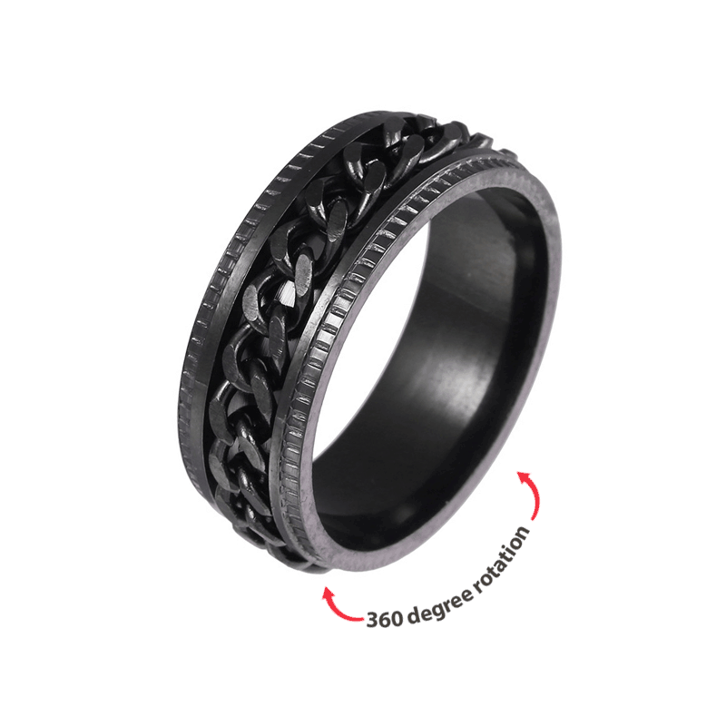 GiftLAB Anxiety Rings Rotating Chain Fidget Rings Spinning Rings Jewelry Valentine’s Day Gifts For Him