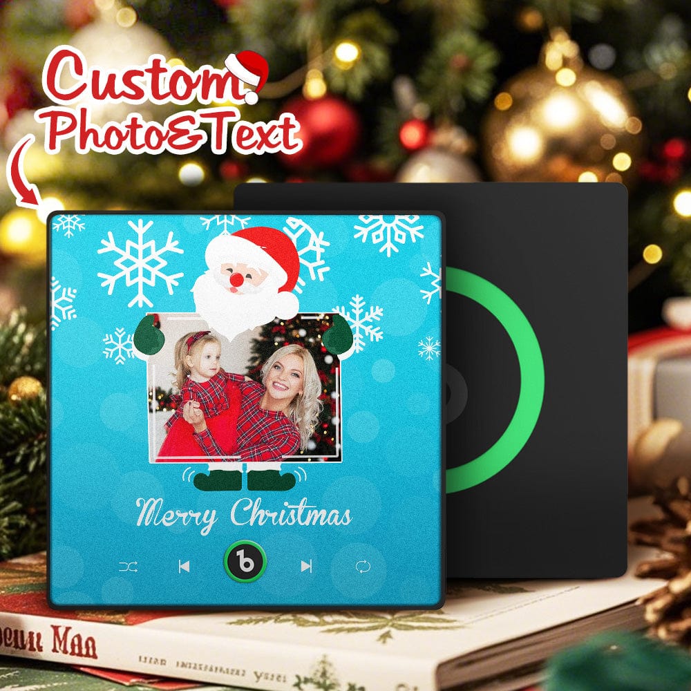 Custom Music And Photo Fridge Magnet Santa and Snowflakes Fridge Magnet for Christmas - Image 2