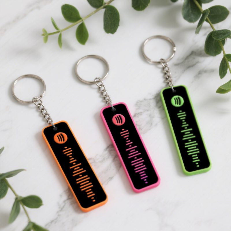 Custom Spotify Keychain Custom Color Combinations Personalized Music KeepsakeUS