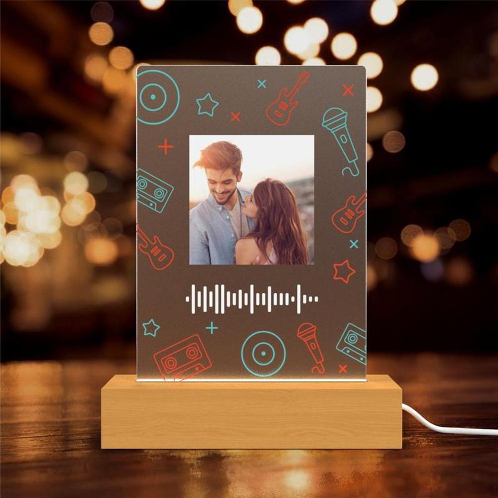 MusicGlass Night Light Song Personalized Lamp Digital Prints Gifts for Her