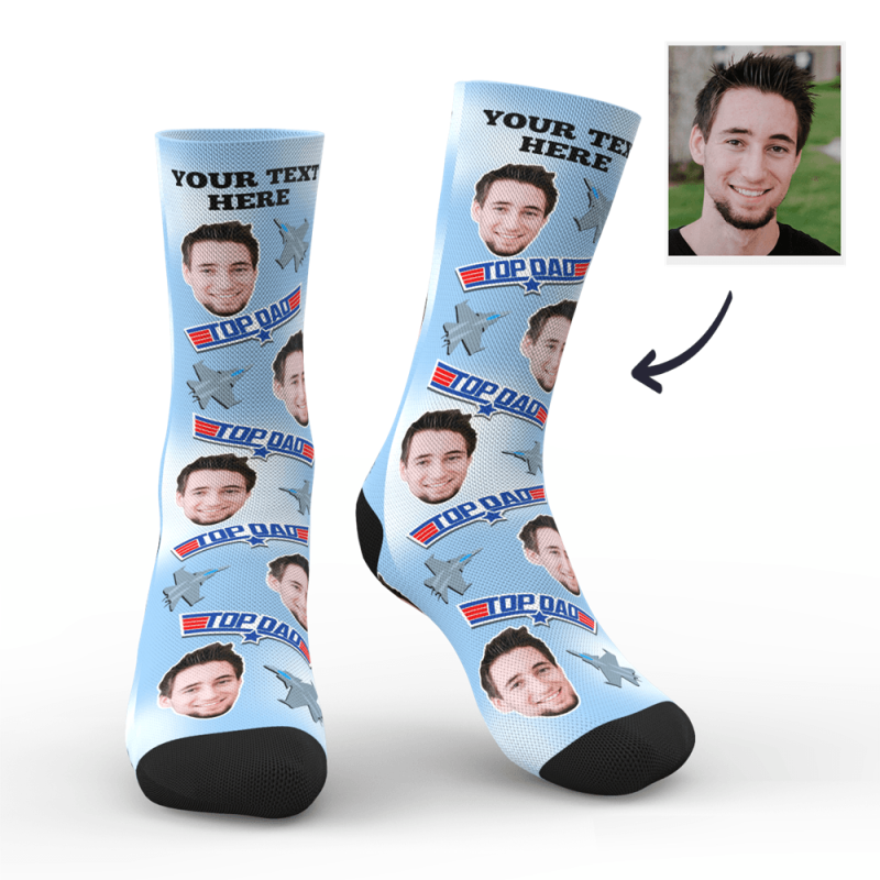 Father’s Day Socks Custom Photo Socks Top Dad With Your Text