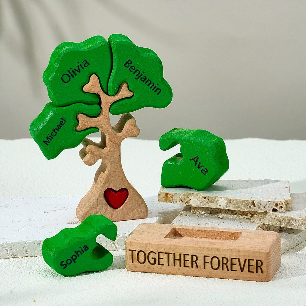 Wooden Family Tree Puzzle Custom Names Home Decor House Warming Gifts - Image 5