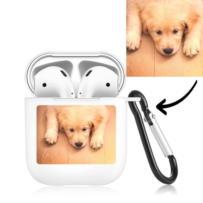 Custom Photo Earphone Case for AirPods Lovely Dog – White