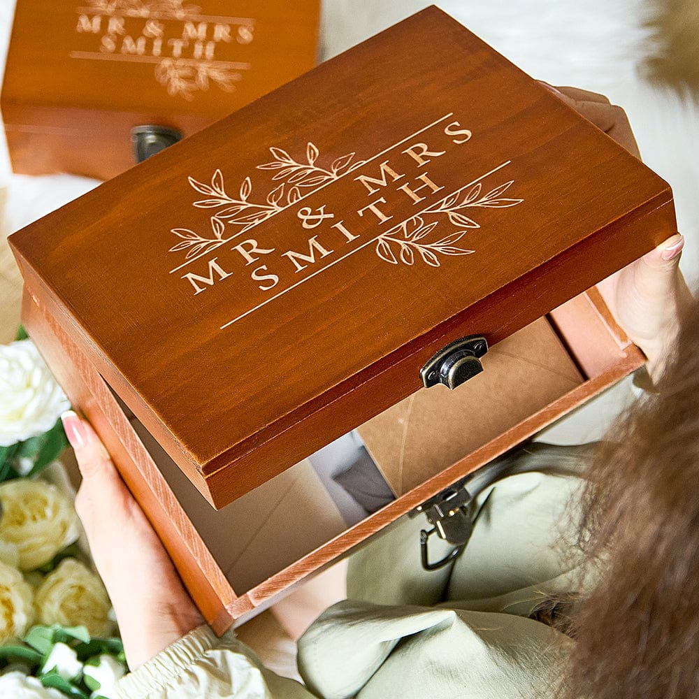 Personalized Wooden Keepsake Box Wedding Card Wood Box - Image 2