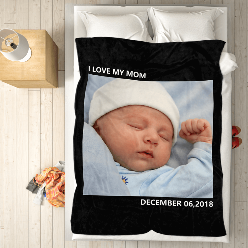 New Mom Gift Baby Photo Blankets With Name