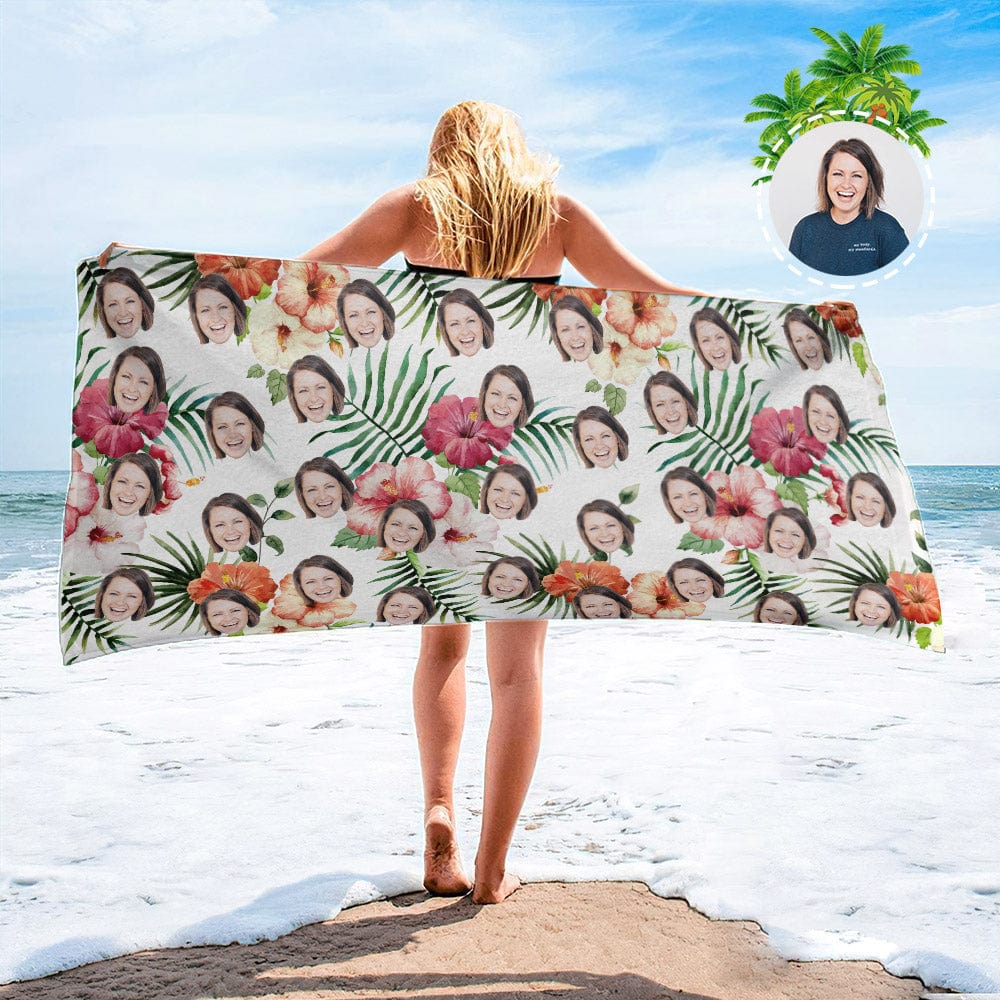 Personalized Beach Towels with Photo Custom Red Bird Beach Towel - Image 4