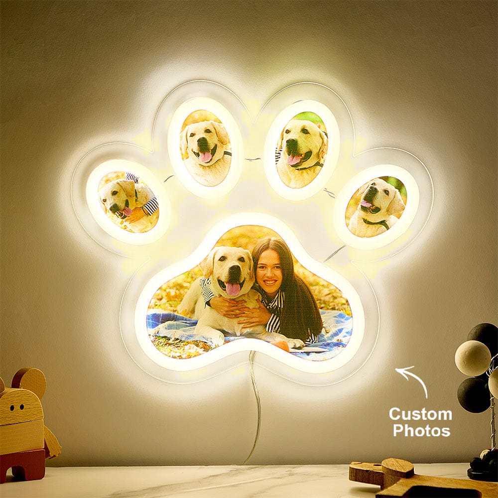 Custom Photo Pet Paw Neon Lamp Personalized Memorial Adjustable Brightness Night Light Gifts For Her - Image 2