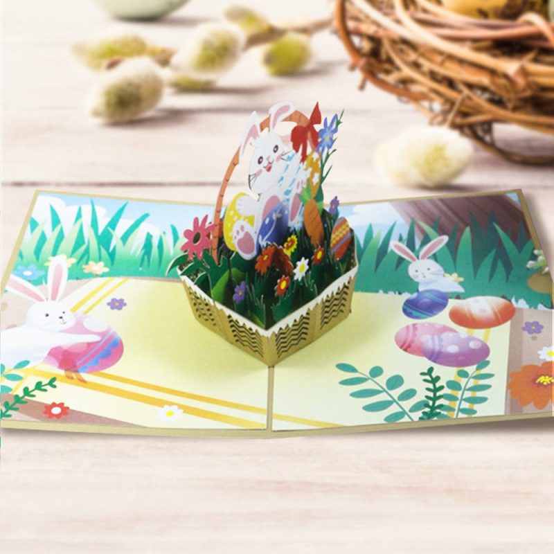 Bunny Greeting Card Easter 3D Pop Up Card Easter Gifts for Kids