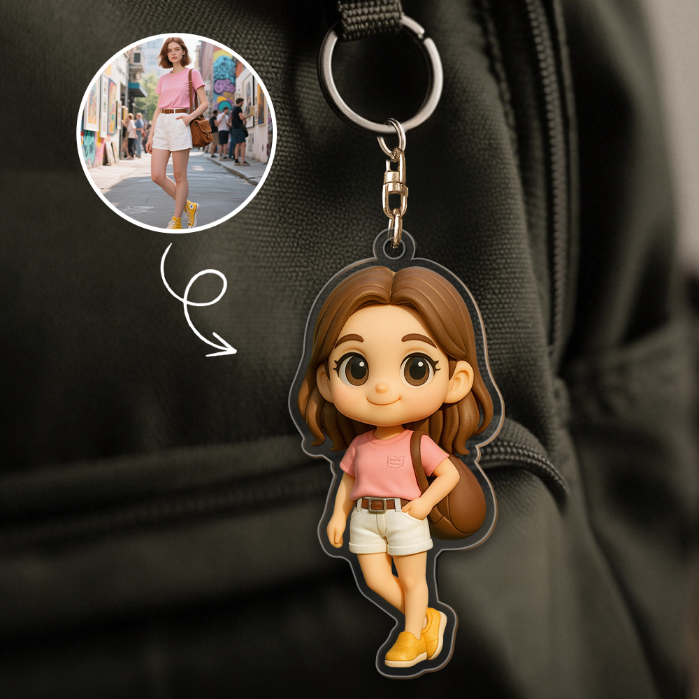 Custom Cartoon Cat Keychain Personalized Acrylic Cartoon Keychain Photo Bag Charm Unique Keepsake Gift For Pet OwnerUS - Image 2