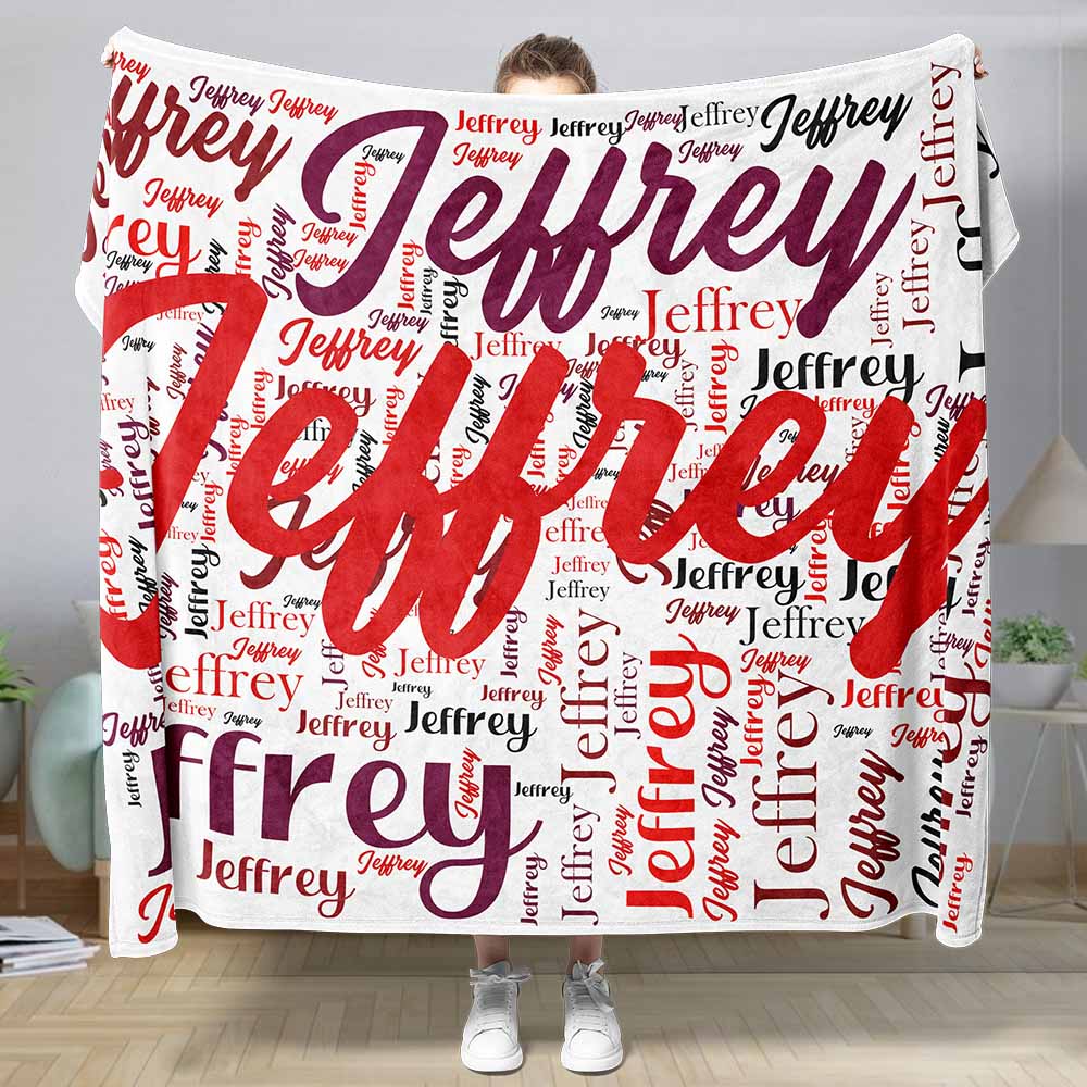 Custom Name Family Blanket Personalized Word Cloud Art Design Blanket Gift for Family - Image 4